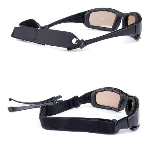Anteojos Tacticos Moto Bici Ciclismo Con 4 Lentes En 1 Lente Negro/fume/transparente/amarillo Armazón Negro Diseño Spoke