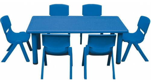 Mesa Rectangular Azul - Niños Escuela Infantil