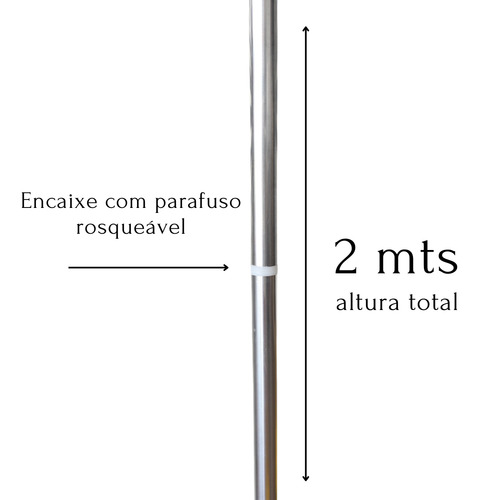 Kit 7 Mastros 2mts E Ponteiras Alumínio Para Bandeiras
