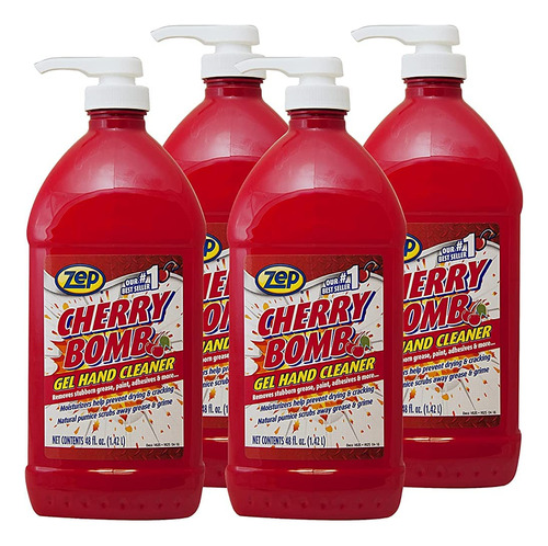 Cherry Bomb Gel Limpiador De Manos  48 Oz (caja De 4)  Zuc