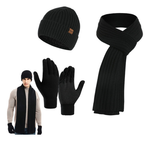 Conjunto Unisex De Tres Piezas De Gorro, Bufanda Y Guantes D