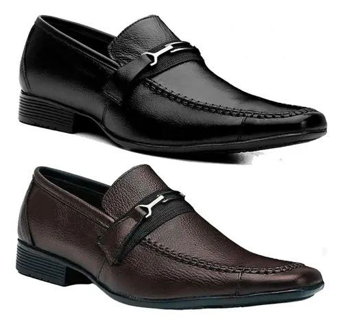 Kit Sapato Social Masculino Couro 8610 Kit 2 Pares Promo o
