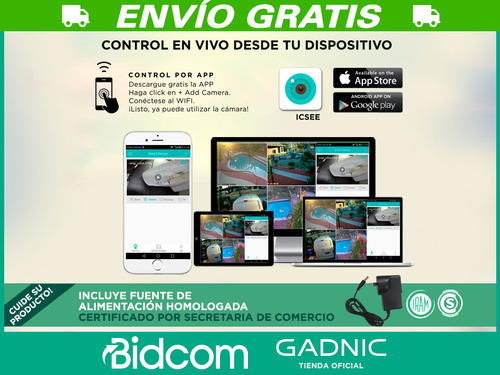 Camara De Seguridad Ip P2p Hd Wifi Vision Nocturna Exterior