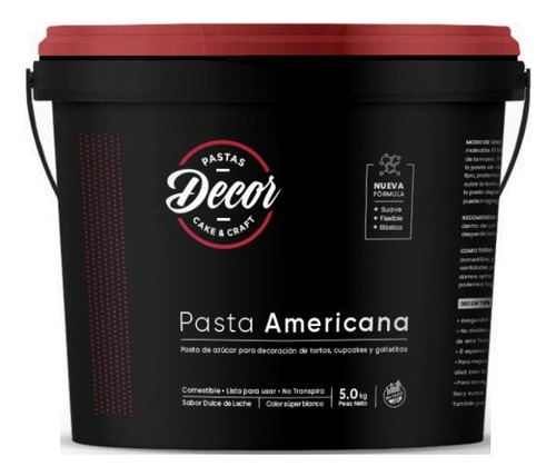 Decor Pasta Americana Blanca 5 Kg Torta Repostería-la Botica