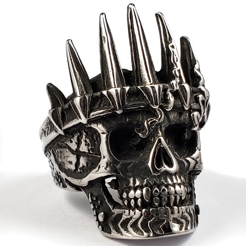 Anillo El Rey Calavera Acero Inoxidable Hombre Mujer King