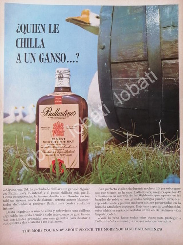 Cartel Publicitario Retro Whisky Ballantines 1950s 481