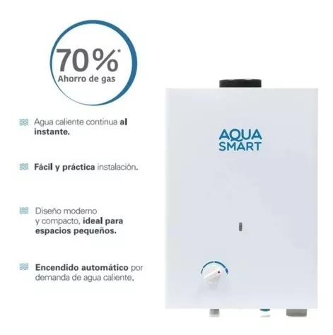 Calentador de Agua Instantáneo Aqua Smart ASI-05 E 6L 1 Servicio Gas  Natural