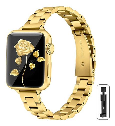 Correa Delgada De Acero Para Mujer Para Apple Watch 7 9 8 6