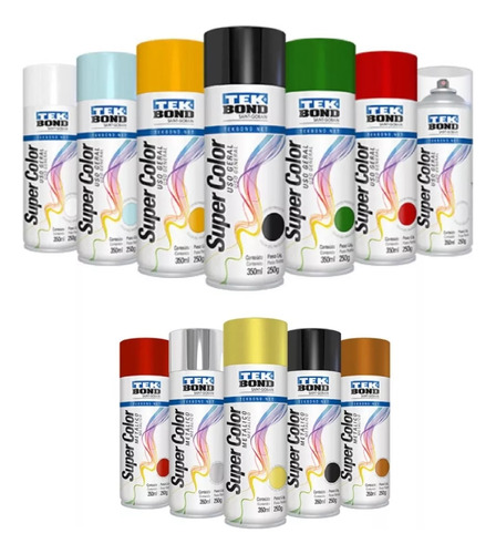 Tinta Aerossol Spray Uso Geral  Tek Bond Super Color 350ml