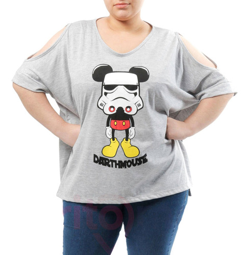 Remera Plus Size Oversize Star Wars Mickey Vader Remeron