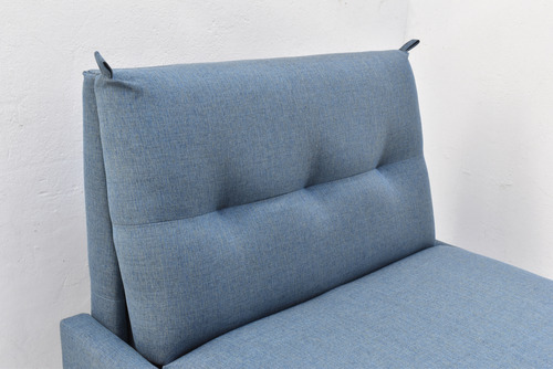 Sillón Cama 1 Plaza Sin Apoya Brazo Azul Jeans Liso