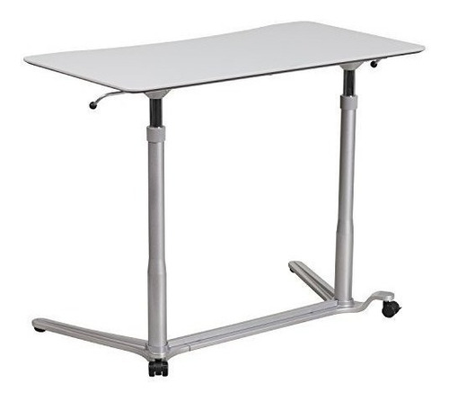 Flash Furniture Sitdown Standup Gris Claro Escritorio De La 