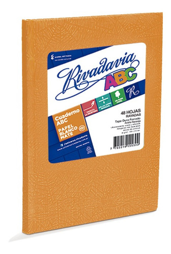 Cuaderno Rivadavia Abc Rayado Naranja X 48 Hojas 19x23.5 Cm