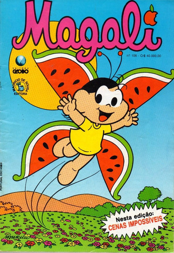 Magali N° 106 - 36 Páginas Em Português - Editora Globo - Formato 13,5 X 19 - Capa Mole - 1993 - Bonellihq Cx443 E21