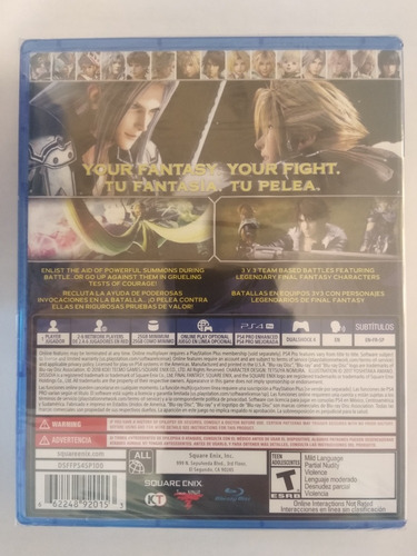 Imagen 3 de 5 de Dissidia Final Fantasy Nt Ps4 Juego Fisico Sellado Original