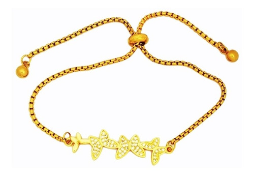 Pulsera De Puma Bañada En Brillantes Rodio Dorado.