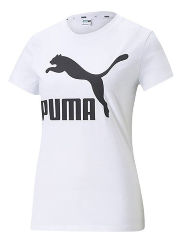 Camiseta Puma Classics Logo Tee W  Mujer-blanco