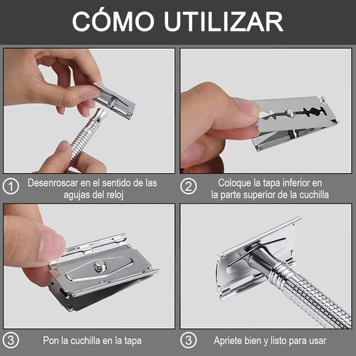 Maquinilla De Afeitar Clásica Doble Filo,10 Cuchillas