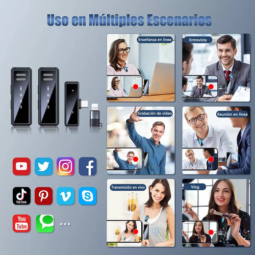 Micrófono Inalámbrico Lavalier Solapa Para iPhone Y Android