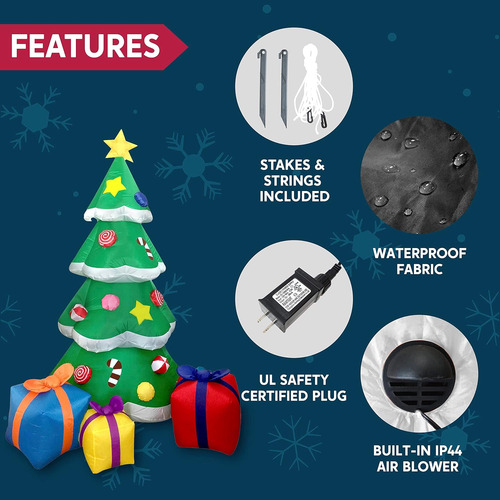 2.1m Bolsa Inflable Para Regalo Con Forma Árbol De Navidad