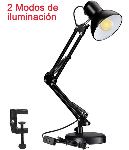 Lámpara De Escritorio Con Brazo Oscilante De Metal