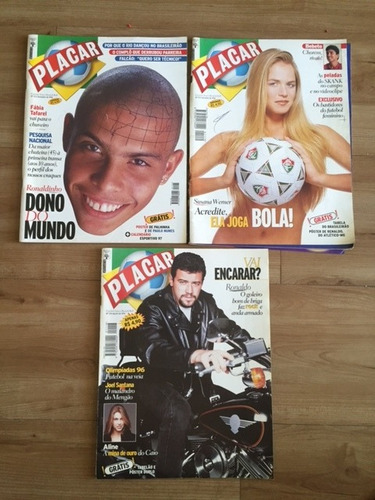 Lote Com 6 Revistas Placar - 1996 - Futebol Sexo E Rock