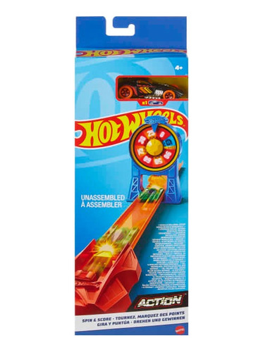 Hot Wheels Action Pista De Juguete Acrobacias Gira Y Anota