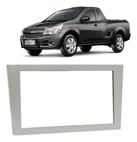 Moldura Para Central Multimídia Chevrolet Montana 2011/2018 Cor Cinza