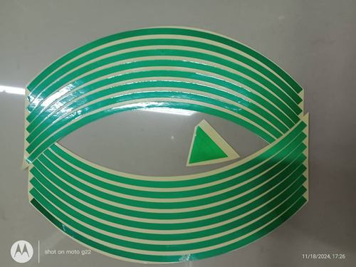 Kit De Sticker Adhesivos Reflectivos Para Llantas Verde