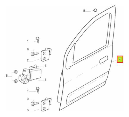 Puert Izq C/aguj P/cilind Original Fiat Fiorino Fire Evo 14-