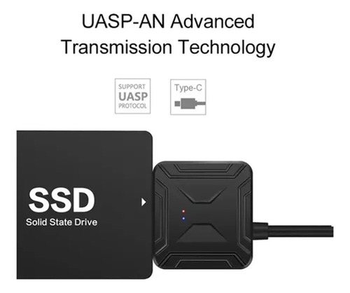 Adaptador Usb C A Sata Netcom P/disco 2.5 Y 3.5 (sin Fuente)