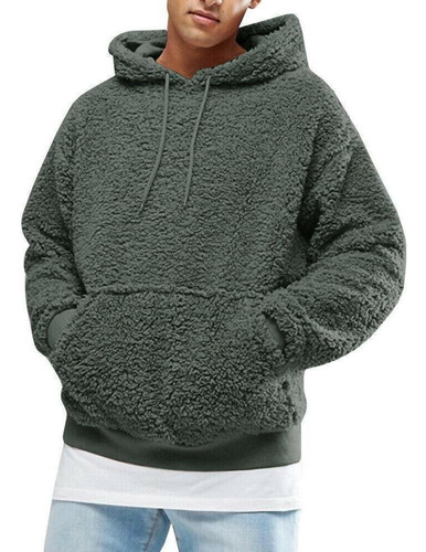 Sudadera Con Capucha Y Cordón For Hombre En Lana De Cordero