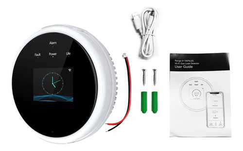 Detector De Gas Y Alarma De Incendio Wifi, Pantalla Lcd, Con