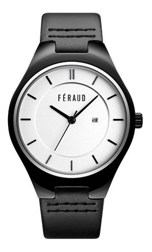 Reloj Feraud Hombre Cuero Negro Calendario Clásico F5566gbkw