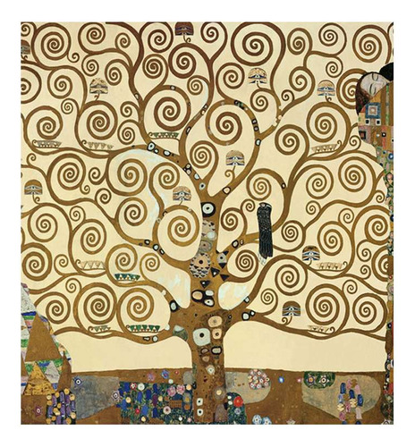 Vinilo 45x45cm Arbol De La Vida Klimt Gustav Pintura