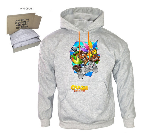 Imagen 5 de 10 de Buzo Hoodie Personalizable Saco Play Crash Bandicoot Algodón