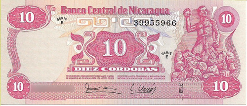  Nicaragua. 10 Cordobas. 1979.  Pick 134. Unc S/c