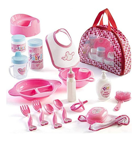 Prextex 18 Piezas My First Baby Doll Accesorios En Estuche D