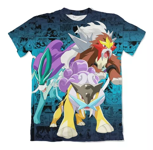 Camisa Mangá Entei E Raikou - Pokémon