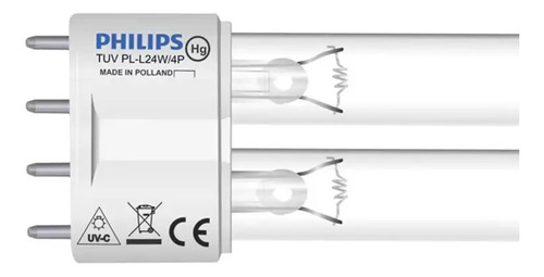 Lâmpada Germicida Uv-c 24w 2g11 Tuv Philips Com Soquete