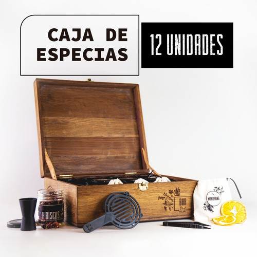 Kit Especias Gourmet Spice Box Bar 12 Especias Caja Regalo