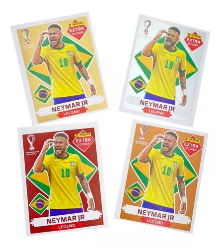 Neymar Extra Gold Legend Figurinha Álbum Qatar 2022 - Escorrega o