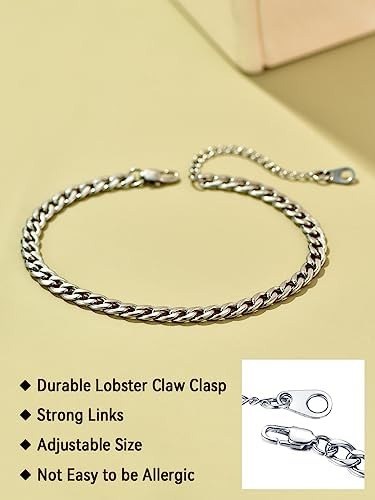 Faithheart Tobilleras Para Mujer 5 Mm Cadena De Eslabones Cu