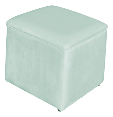 Poltrona Amamentação Com Balanço + Puff Laura Veludo Acqua