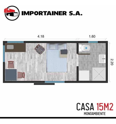 Venta Contenedor/container De 20pies Modificado Monoambiente