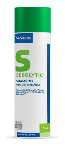 Sebolytic Shampoo Dermatologico Para Cães Virbac 250ml
