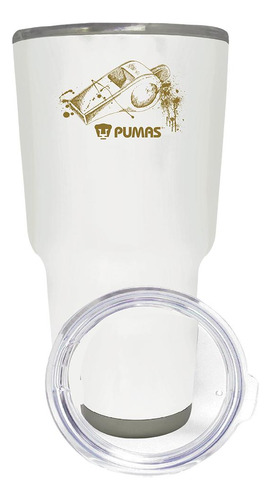 Termo Vaso Térmico Pumas Unam 30 Oz Silbato Od77333 Color Blanco