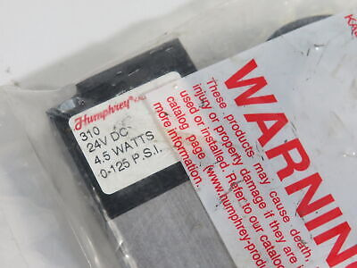 Humphrey 31024vdc Solenoid Valve 24 Vdc 4.5 Watts 0-125 Oaf