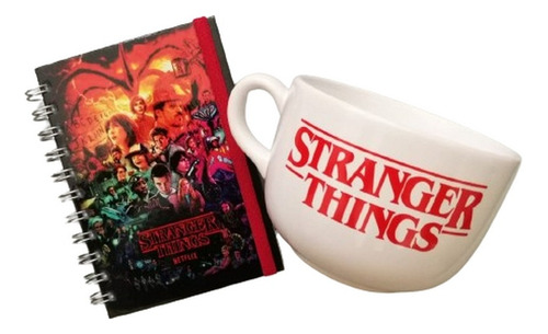 Tazón De Cerámica Stranger Things Mas Cuaderno