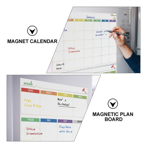 1 Conjunto De Placa Magnética De Geladeira Com Calendário Ap
